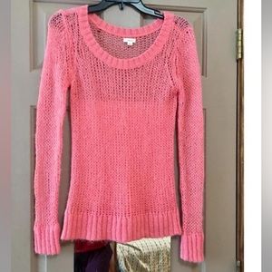 Aerie Pink Barbiecore Netted Sweater Top